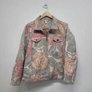 Christopher Banks Long Sleeve Full Zip Lightweight Floral Jacket Size XL